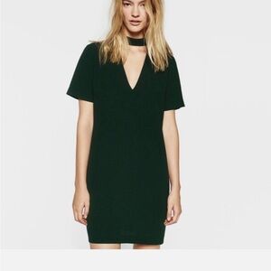 Zara Green Choker Deep V Dress